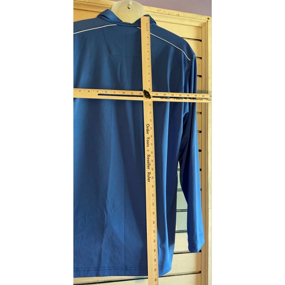 San Soleil Adult men's polo XL extra large blue long sleeve UPF 50 golf shirt - Picture 9 of 11